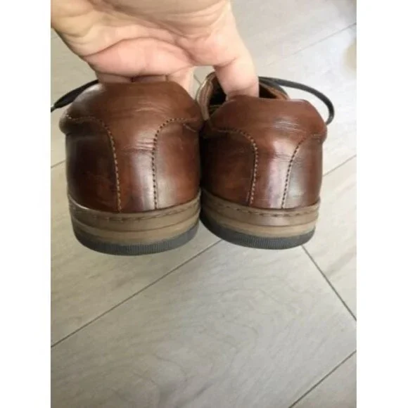 JOHNSTON & MURPHY FENTON LACE-UP leather sneakers men brown 9.5 M rts$139 Oxford - Picture 7 of 8